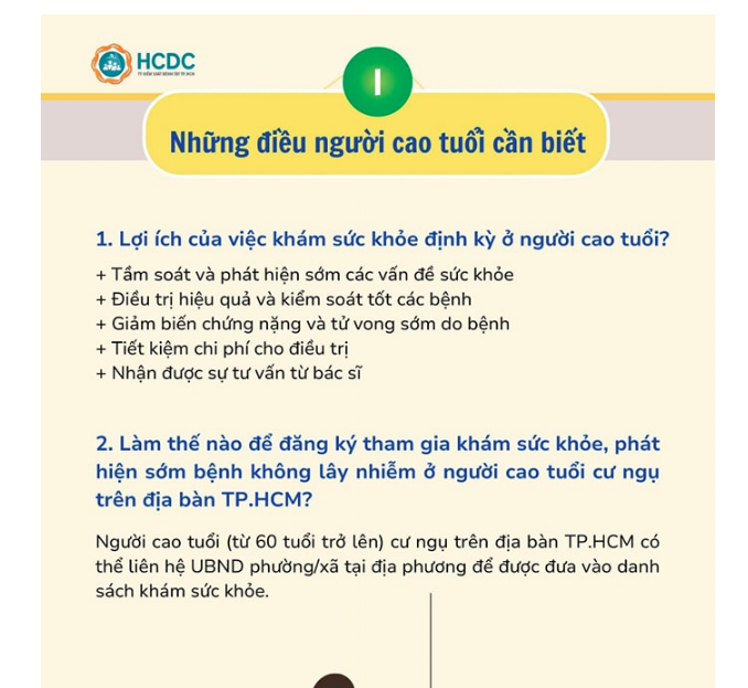 Tài liệu truyền thông về khám sức khỏe định kỳ ở người cao tuổi.