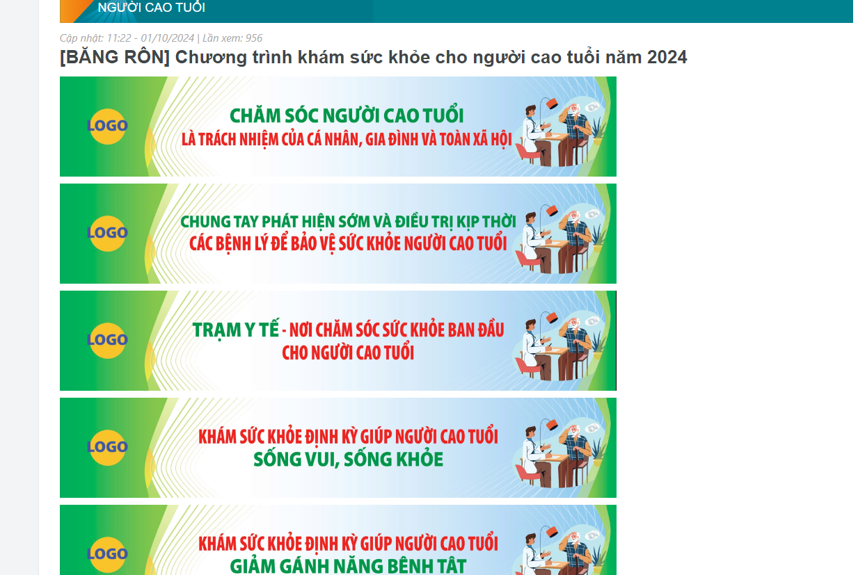 [BĂNG RÔN] Chương trình khám sức khỏe cho người cao tuổi năm 2024