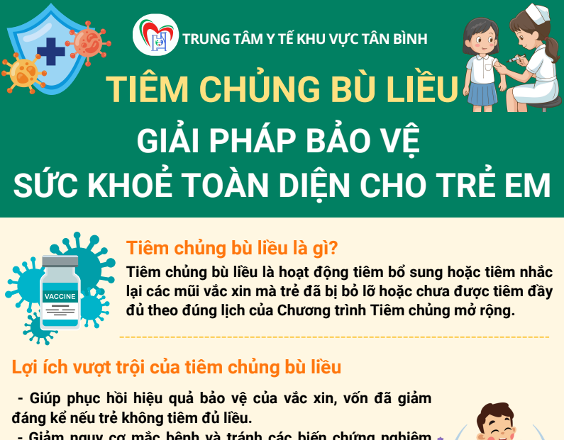 Tiêm chủng bù liều giải pháp bảo vệ sức khỏe toàn diện cho trẻ em