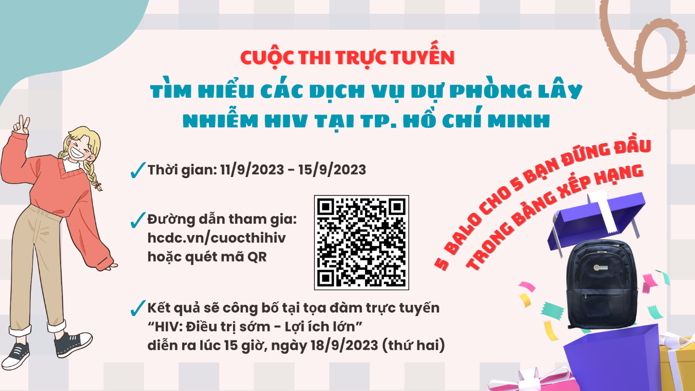 Cuộc thi trực tuyến “Tìm hiểu các dịch vụ dự phòng lây nhiễm HIV tại TP. Hồ Chí Minh”