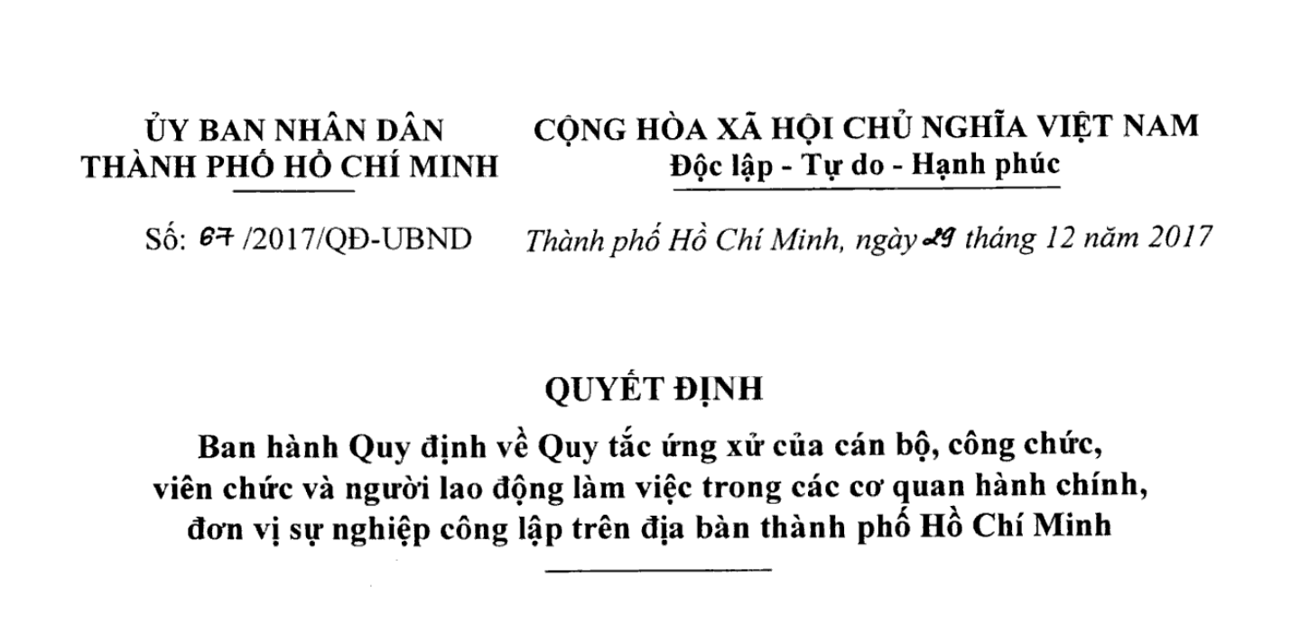 QUYẾT ĐỊNH 67/2017/QĐ-UBND