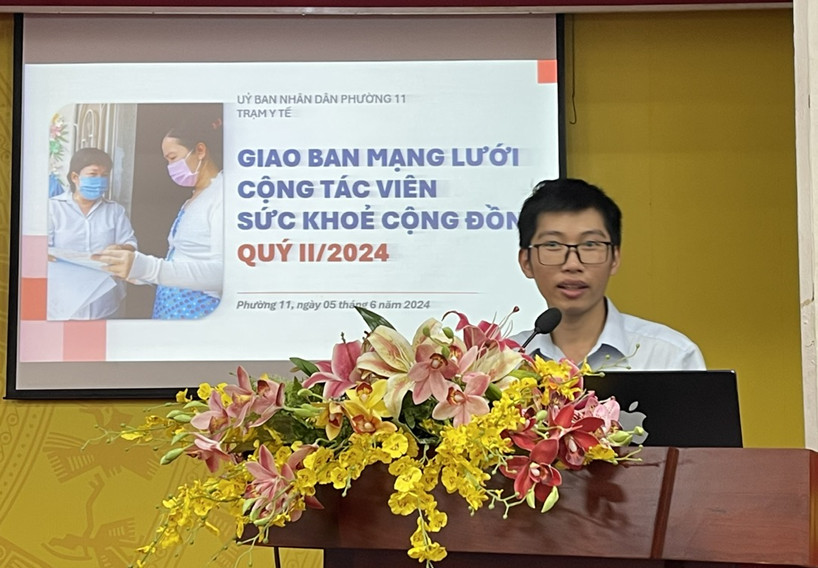 PHƯỜNG 11 TỔ CHỨC GIAO BAN  MẠNG LƯỚI CỘNG TÁC VIÊN SỨC KHỎE CỘNG ĐỒNG