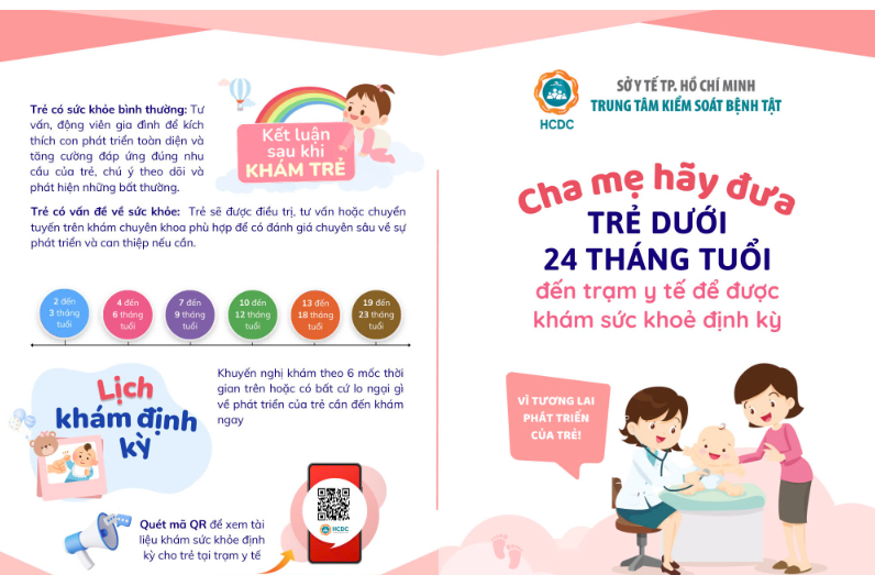 Tờ rơi “Khám sức khoẻ định kỳ cho trẻ dưới 24 tháng tuổi”