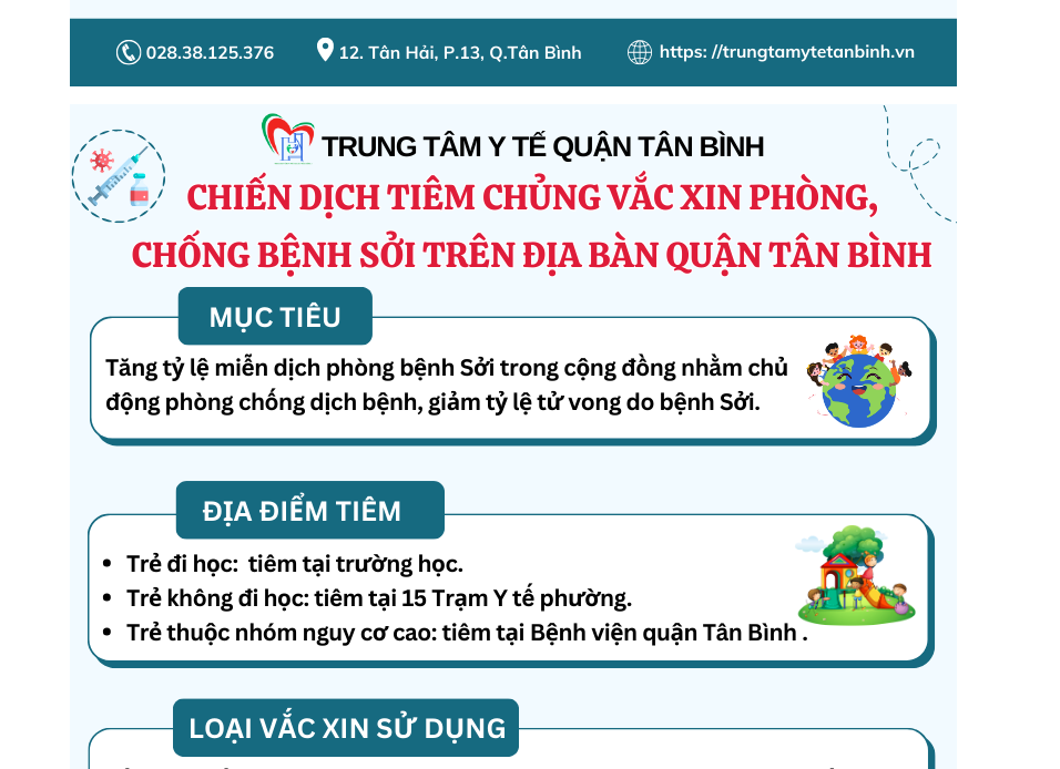 Chiến dịch tiêm chủng vắc xin phòng, chống bệnh sởi trên địa bàn quận Tân Bình